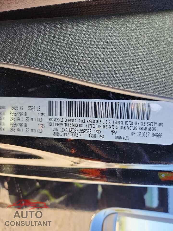 JEEP WRANGLER 2017 - 1C4BJWEG3HL552570