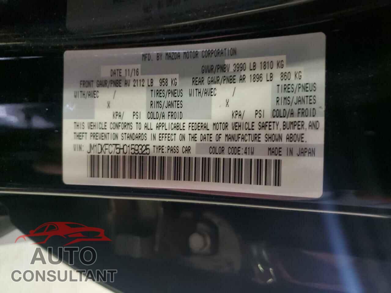 MAZDA CX-3 2017 - JM1DKFC75H0159325