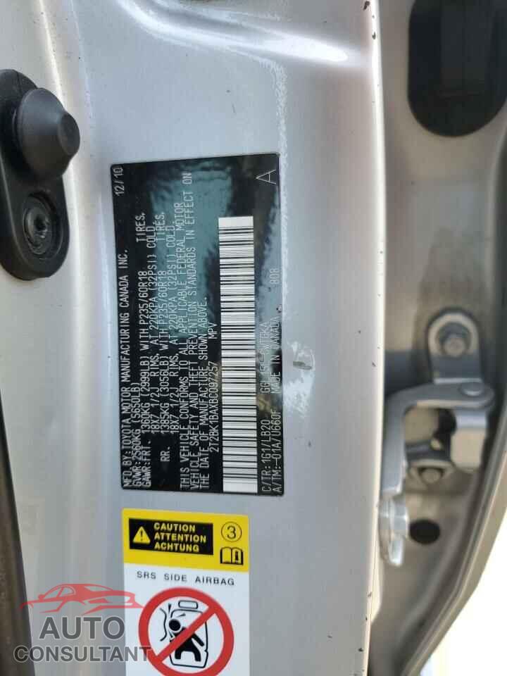 LEXUS RX350 2011 - 2T2BK1BAXBC097257