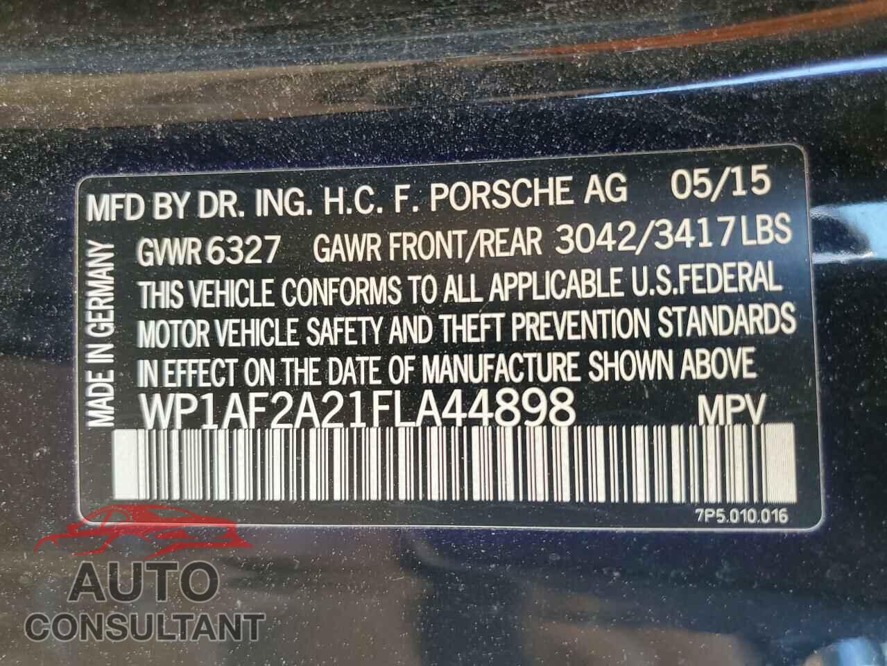 PORSCHE CAYENNE 2015 - WP1AF2A21FLA44898