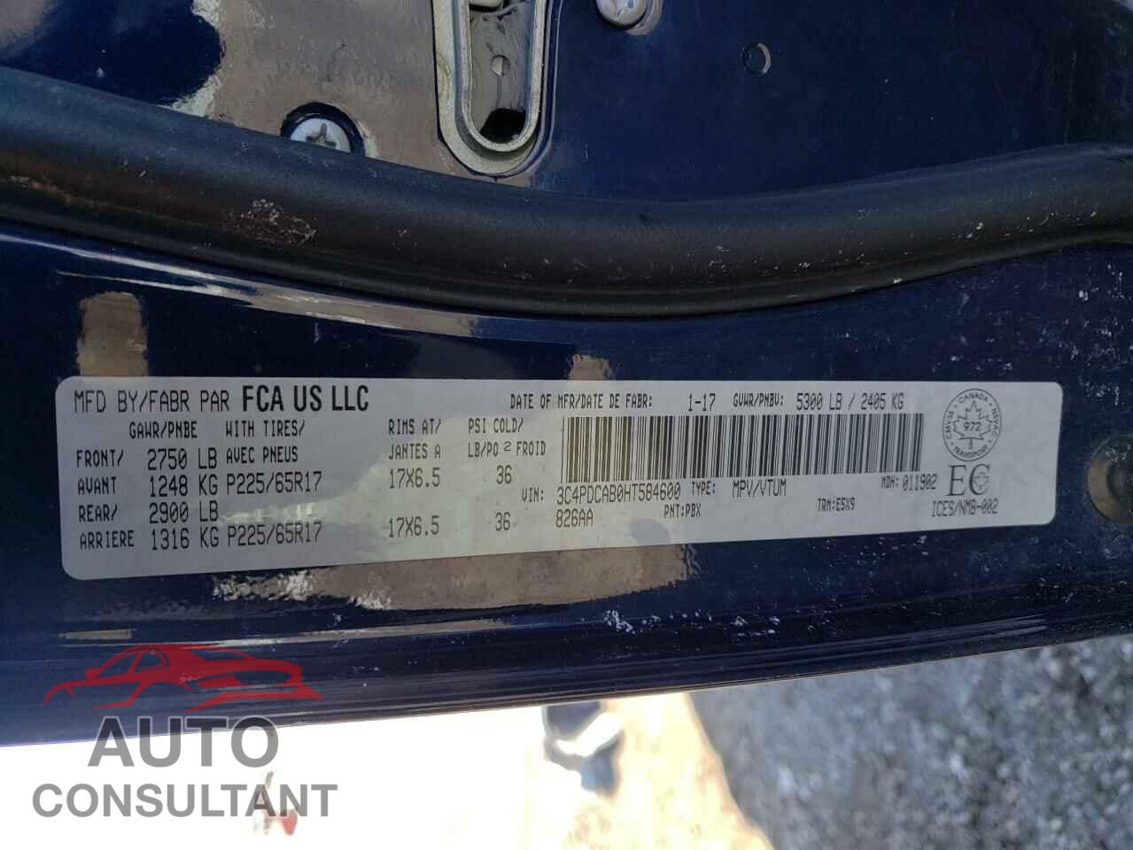 DODGE JOURNEY 2017 - 3C4PDCAB0HT584600