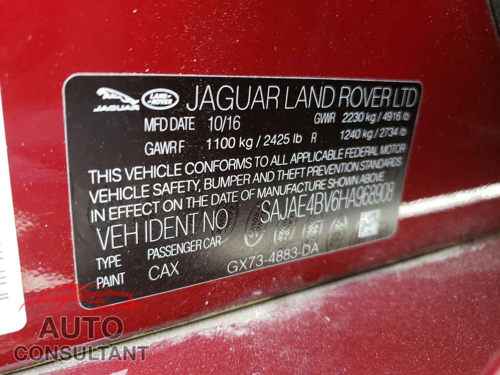 JAGUAR XE 2017 - SAJAE4BV6HA968908