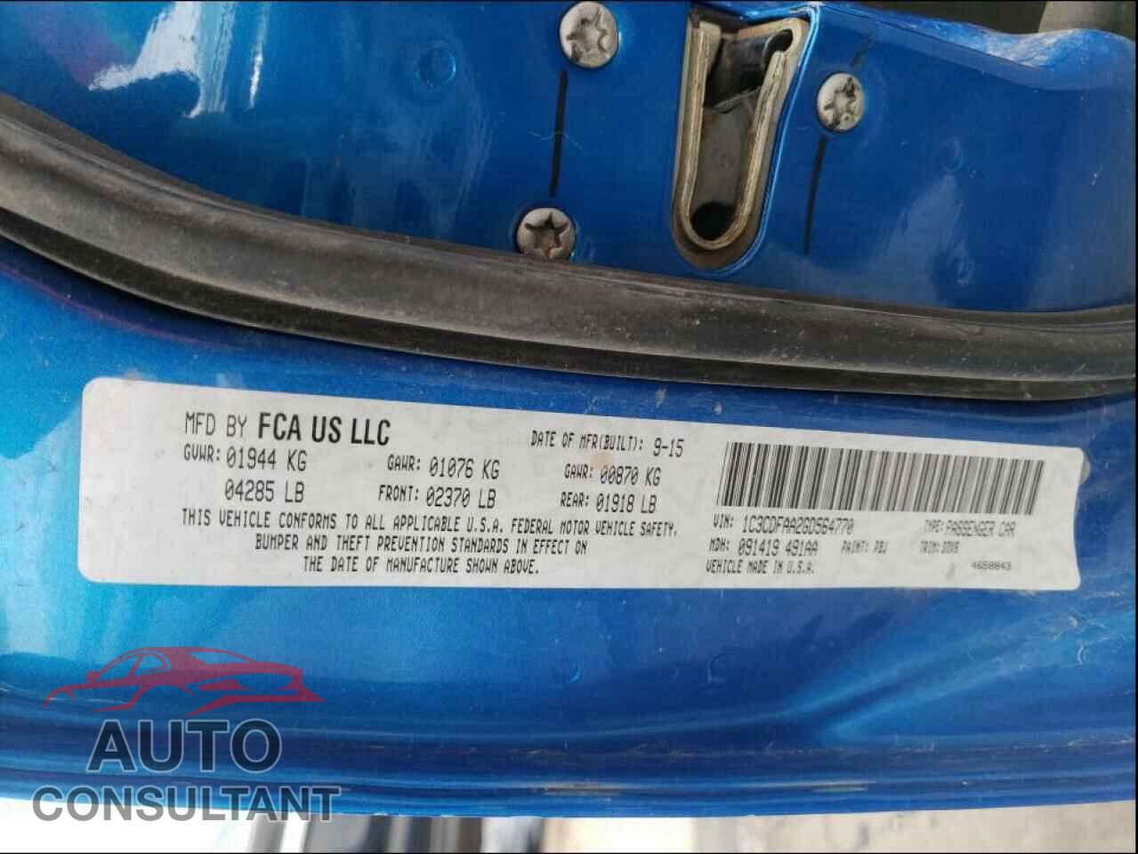 DODGE DART 2016 - 1C3CDFAA2GD564770