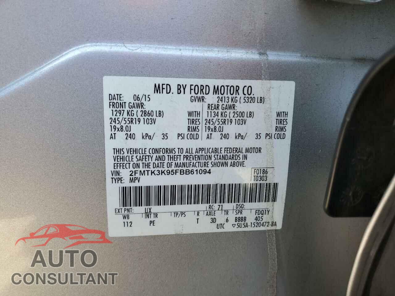 FORD EDGE 2015 - 2FMTK3K95FBB61094