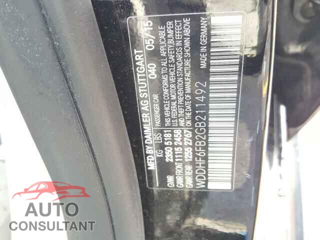 MERCEDES-BENZ E CLASS 2016 - WDDHF6FB2GB211492