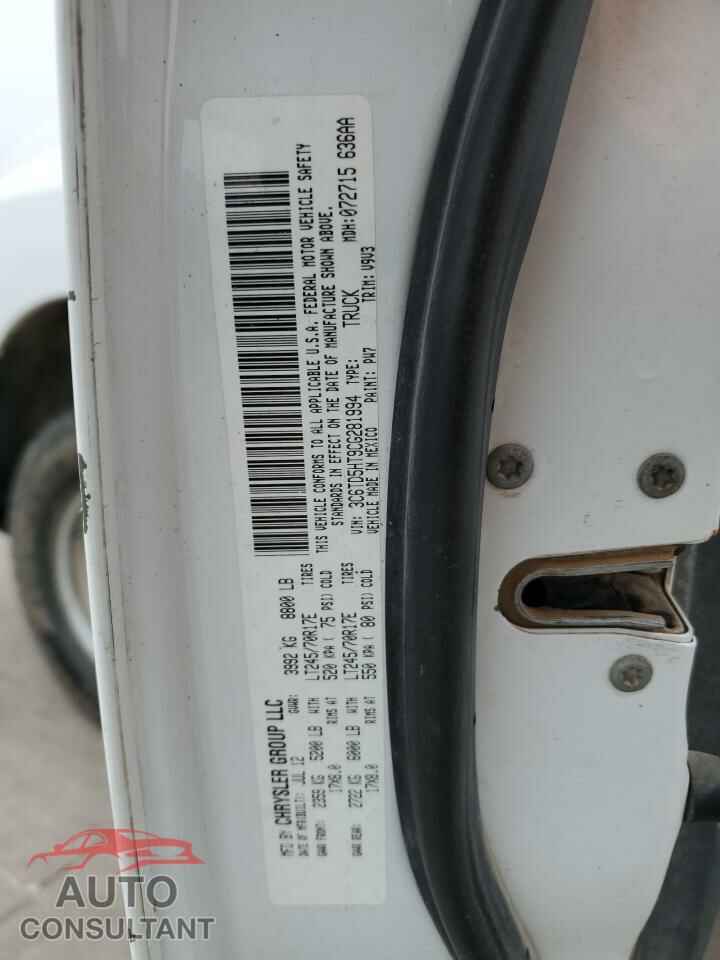 DODGE RAM 2500 2012 - 3C6TD5HT9CG281994