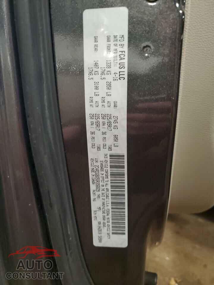 DODGE CARAVAN 2016 - 2C4RDGBG5GR356829