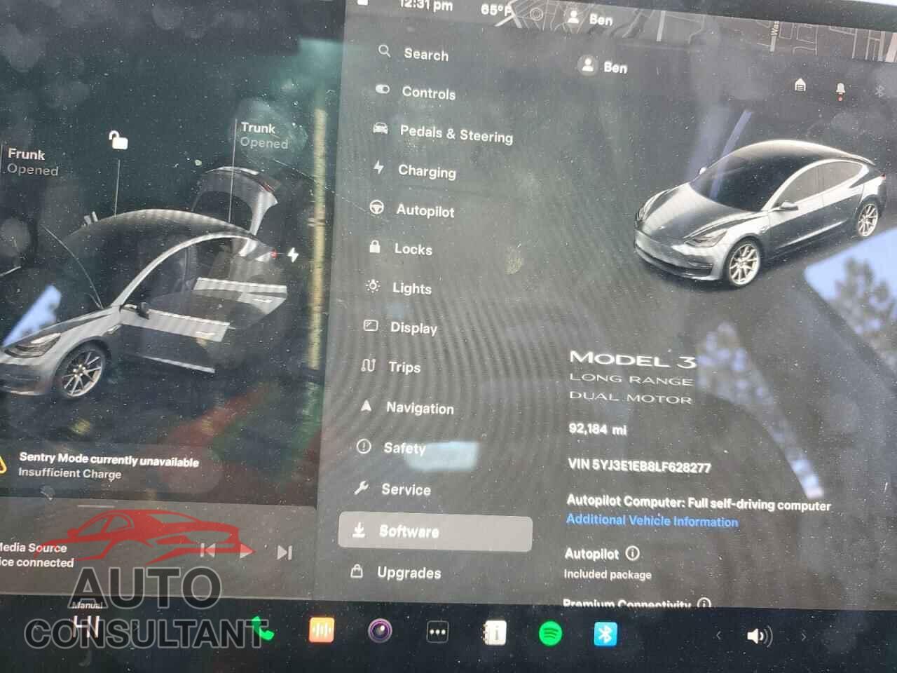 TESLA MODEL 3 2020 - 5YJ3E1EB8LF628277