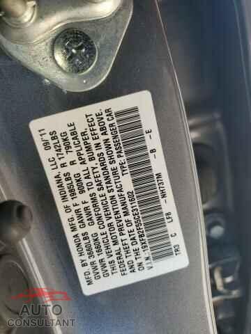 HONDA CIVIC 2012 - 19XFB2F55CE311602