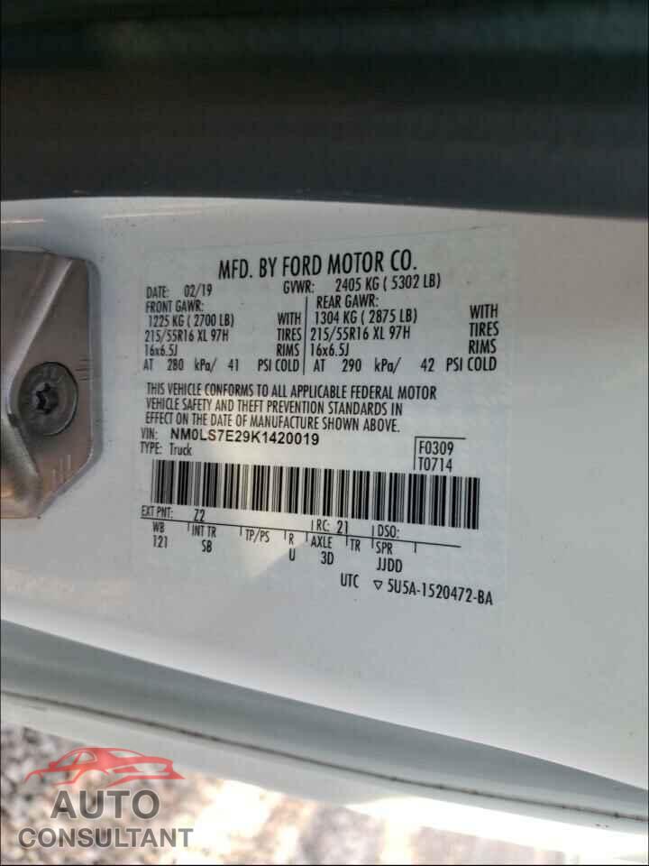 FORD TRANSIT CO 2019 - NM0LS7E29K1420019