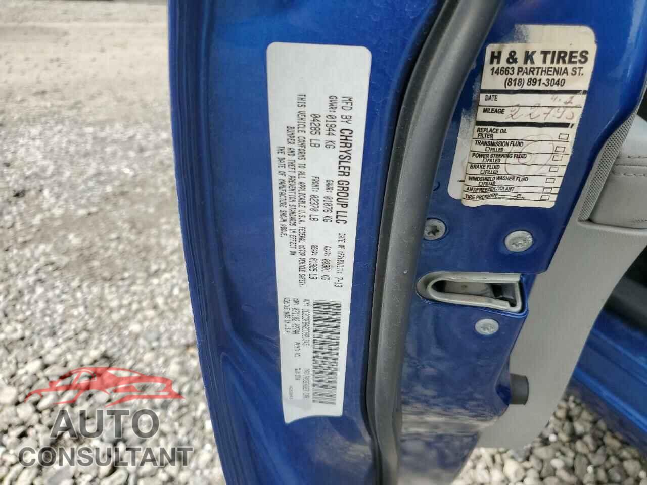 DODGE DART 2013 - 1C3CDFBA8DD321345