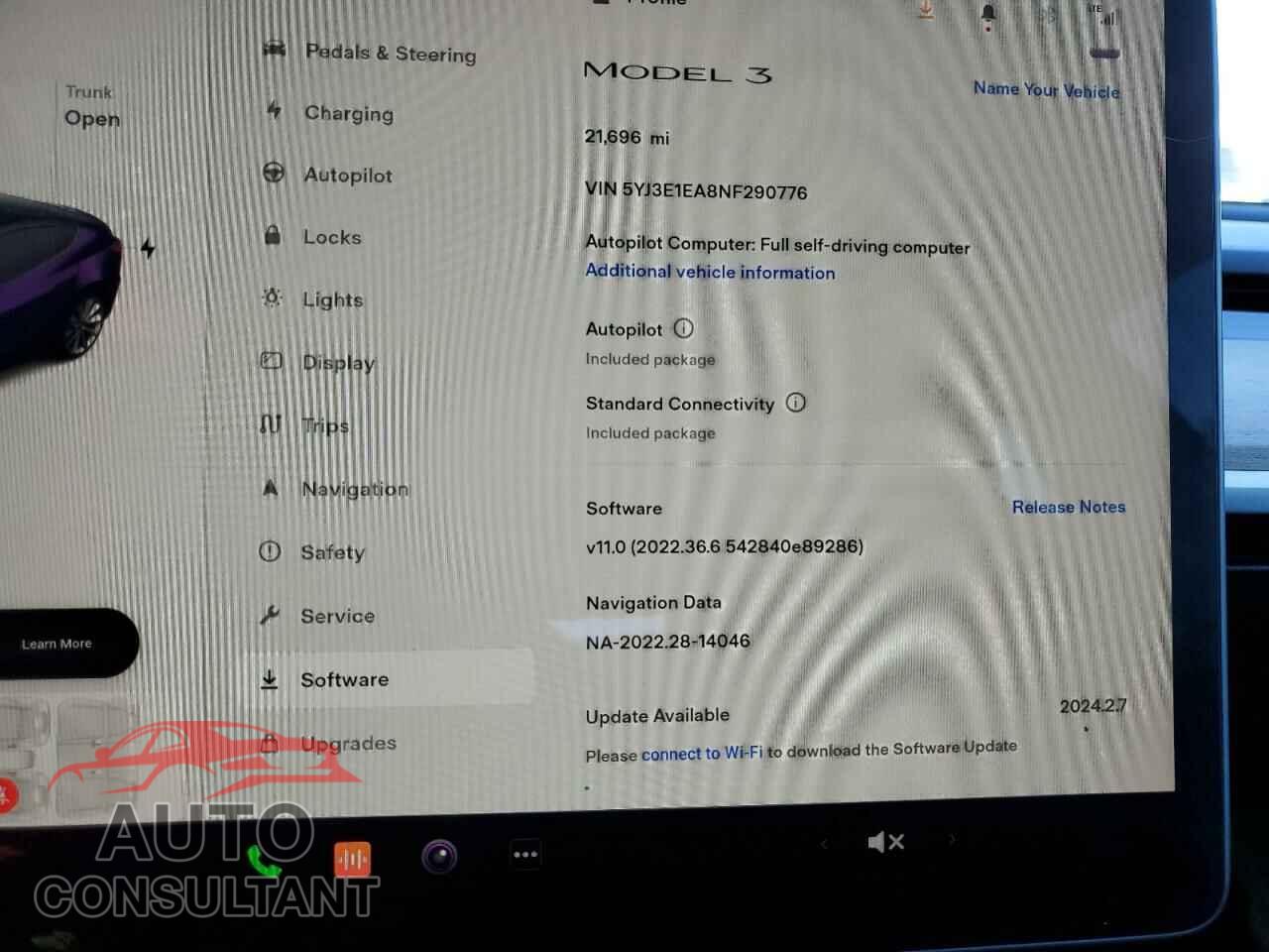TESLA MODEL 3 2022 - 5YJ3E1EA8NF290776