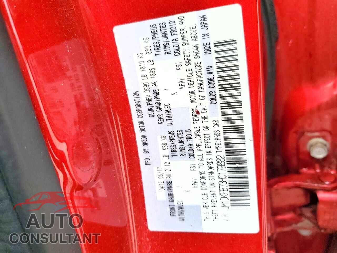 MAZDA CX-3 2017 - JM1DKFB73H0179882