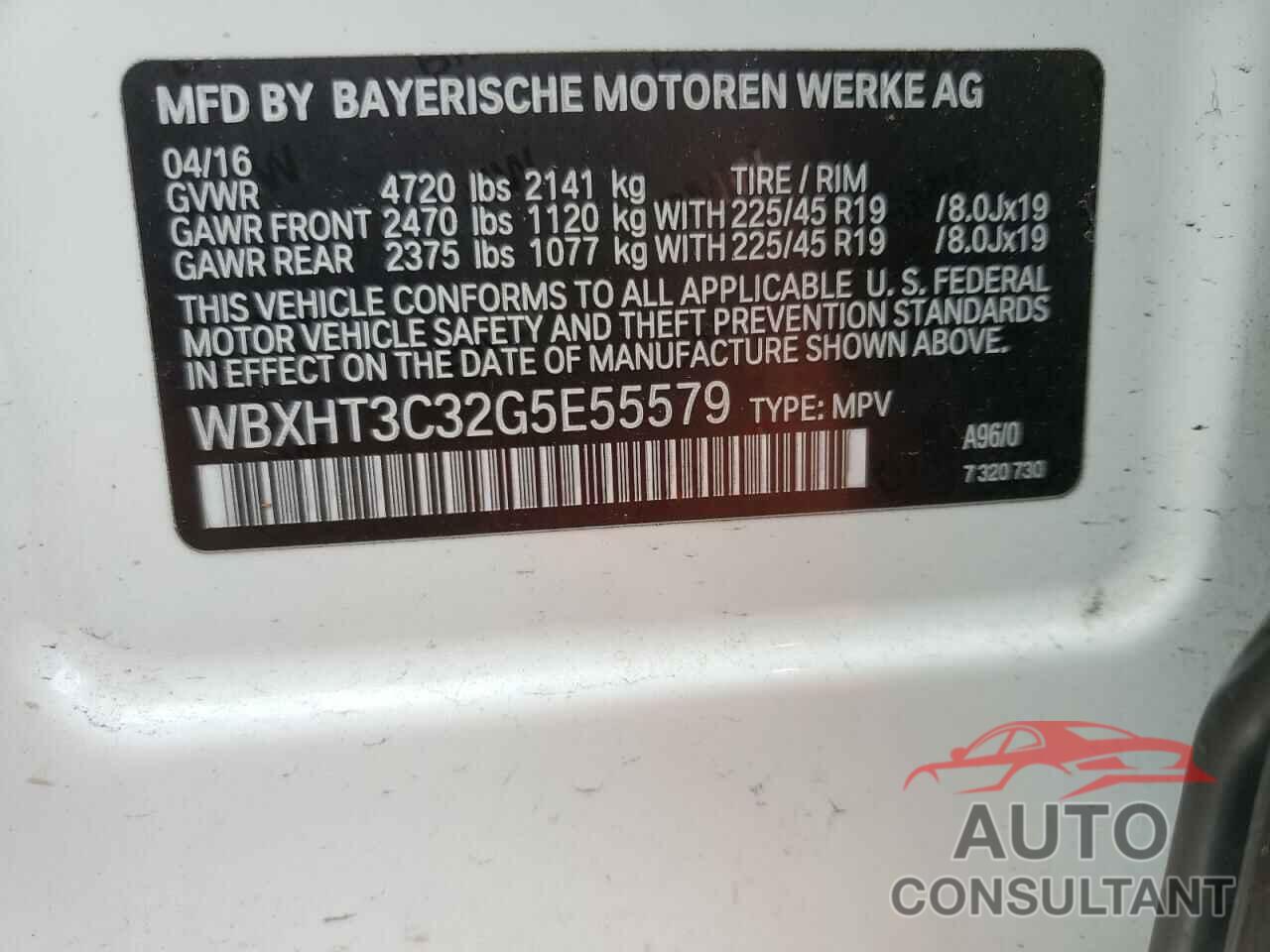 BMW X1 2016 - WBXHT3C32G5E55579