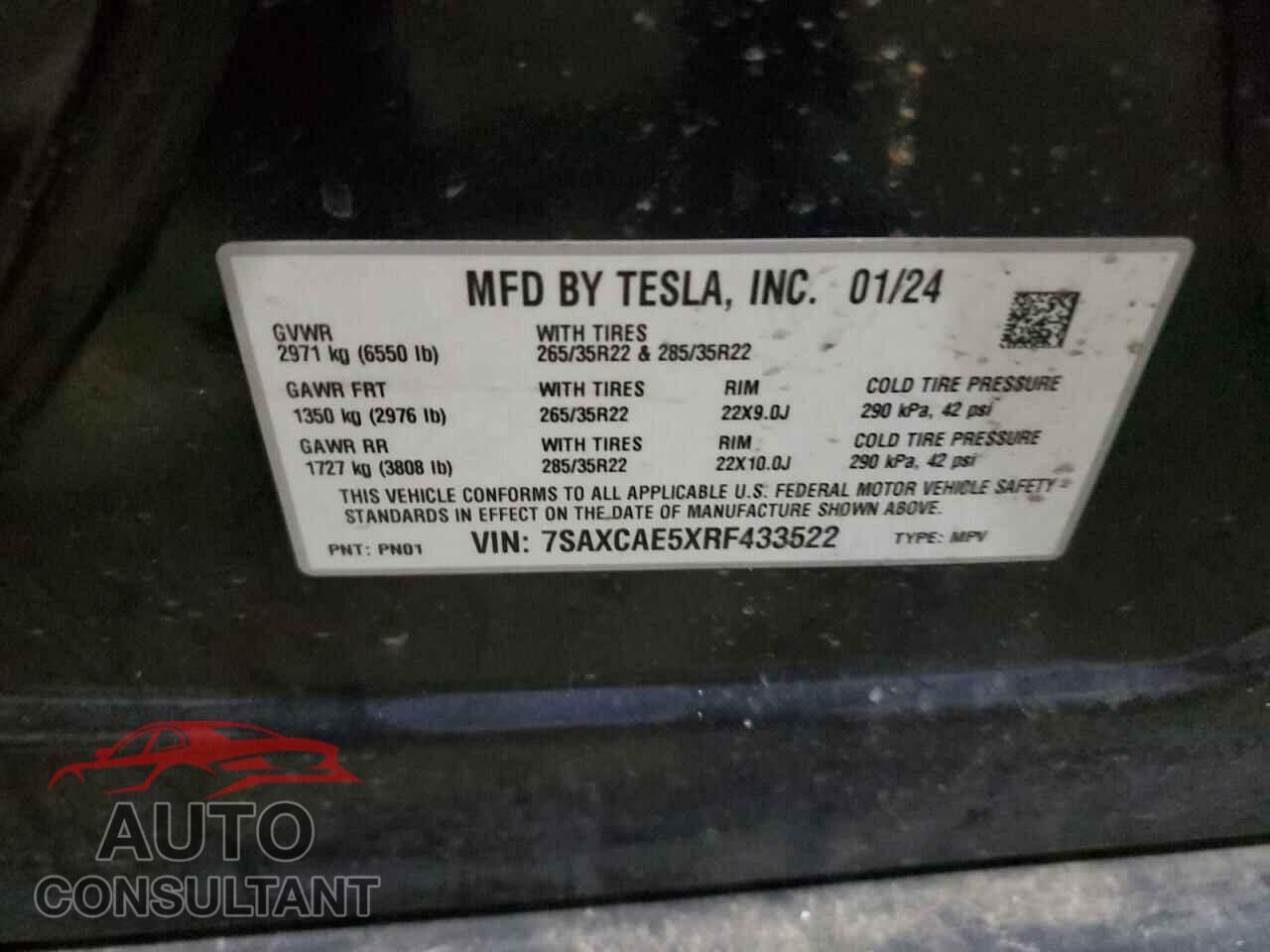 TESLA MODEL X 2024 - 7SAXCAE5XRF433522