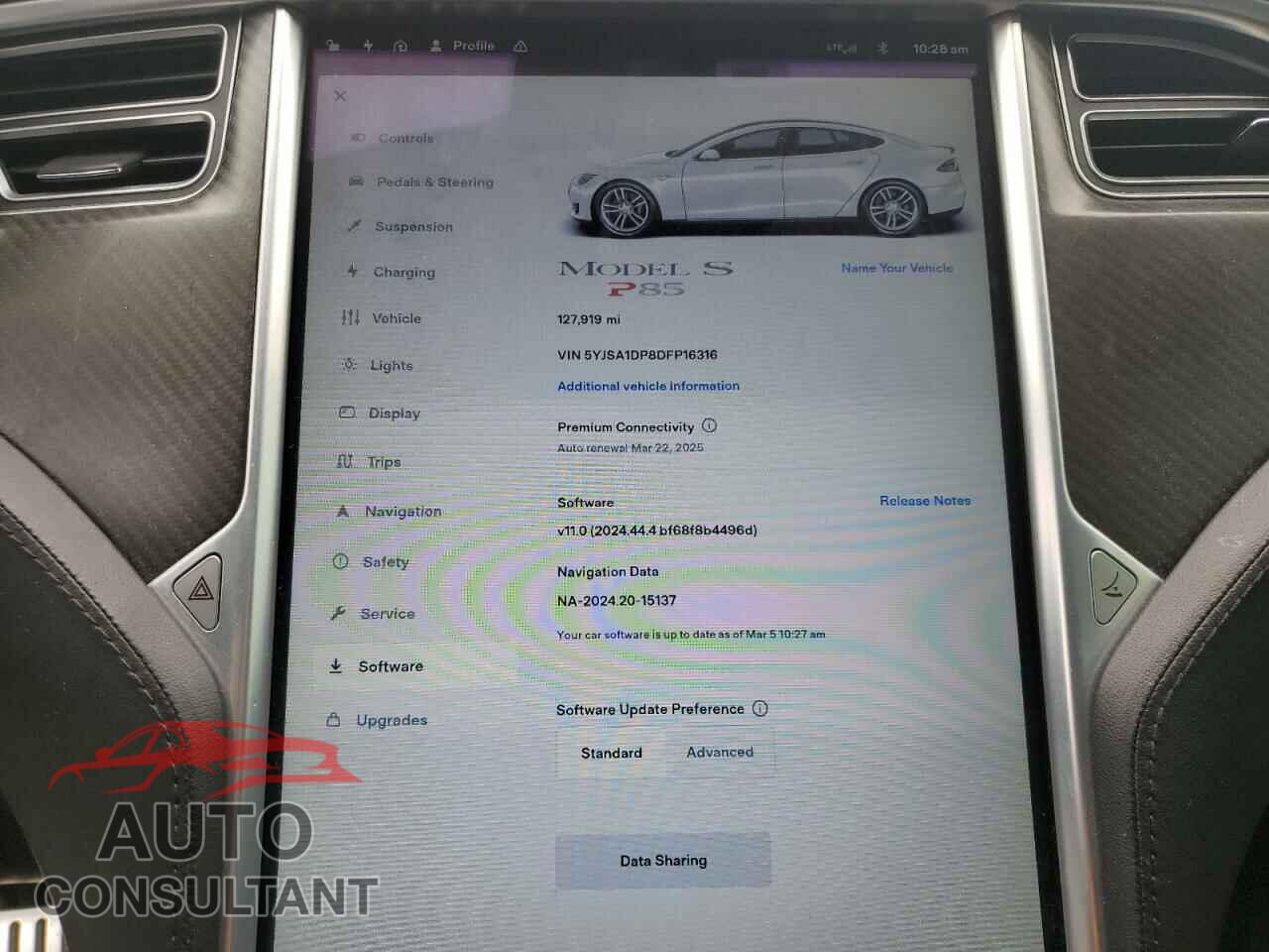 TESLA MODEL S 2013 - 5YJSA1DP8DFP16316