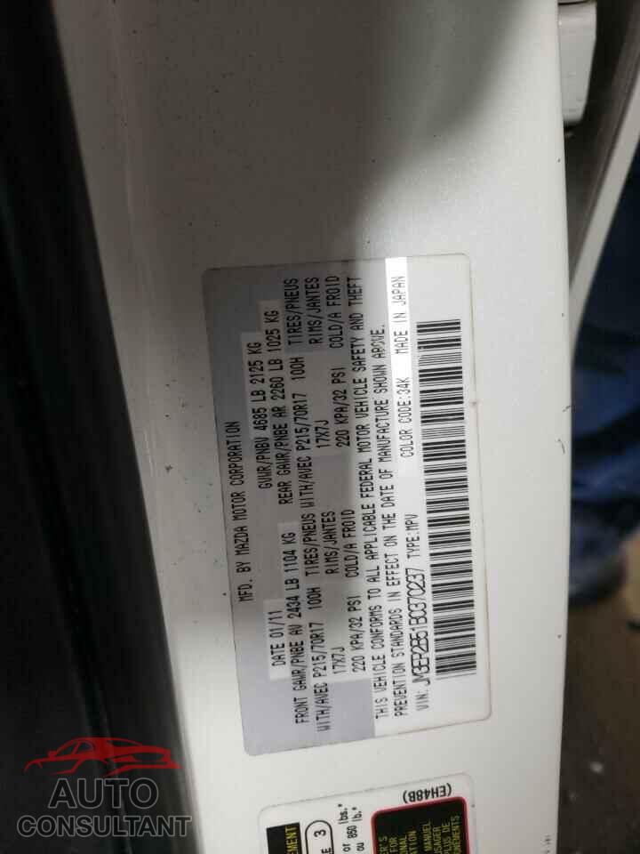 MAZDA CX-7 2011 - JM3ER2B51B0370237