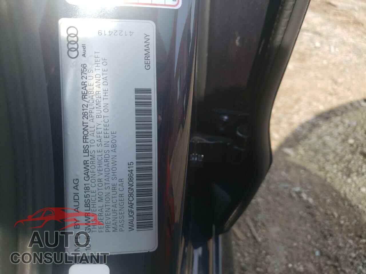 AUDI A6 2016 - WAUGFAFC8GN086415