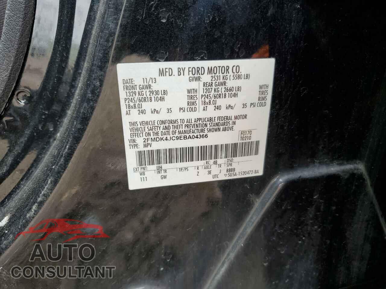 FORD EDGE 2014 - 2FMDK4JC9EBA04366