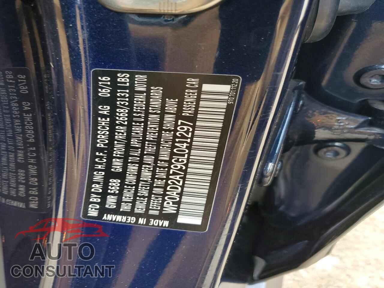 PORSCHE PANAMERA 2016 - WP0AD2A79GL041297