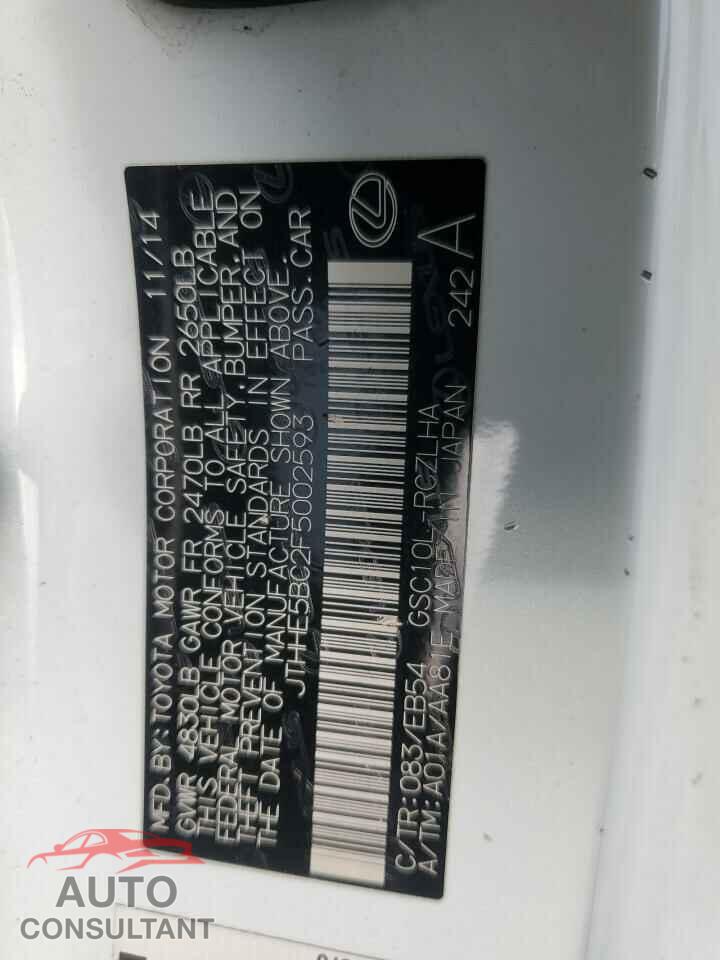 LEXUS RX350 2015 - JTHHE5BC2F5002593