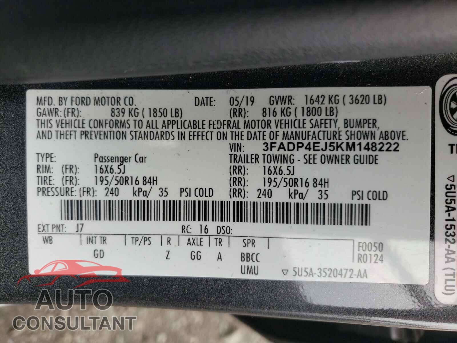 FORD FIESTA 2019 - 3FADP4EJ5KM148222