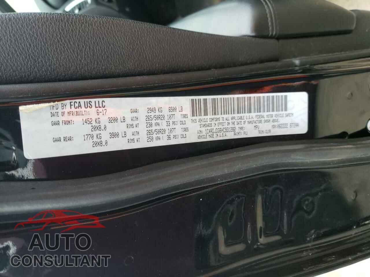DODGE DURANGO 2017 - 1C4RDJDG6HC931282