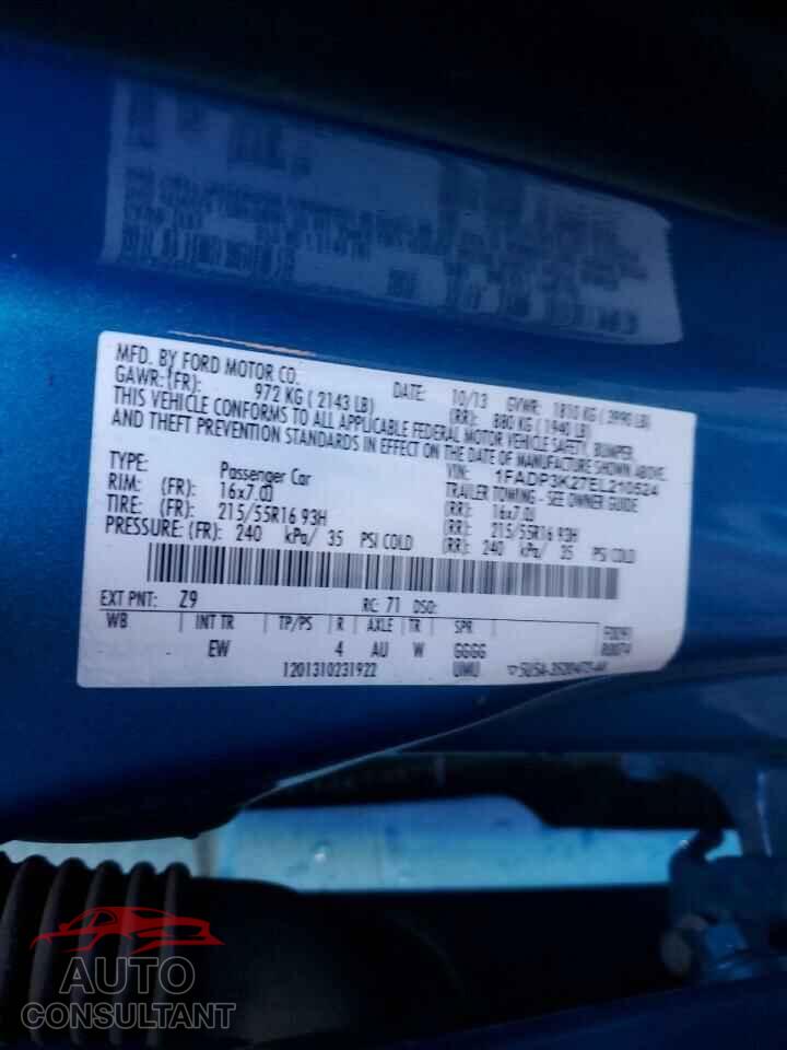 FORD FOCUS 2014 - 1FADP3K27EL210524