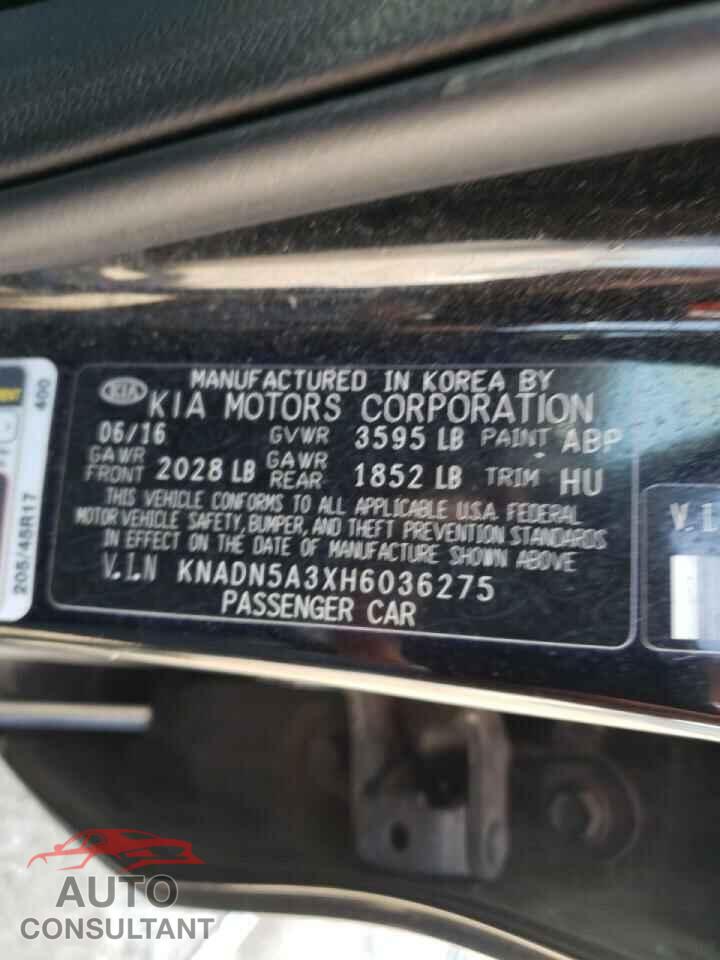 KIA RIO 2017 - KNADN5A3XH6036275