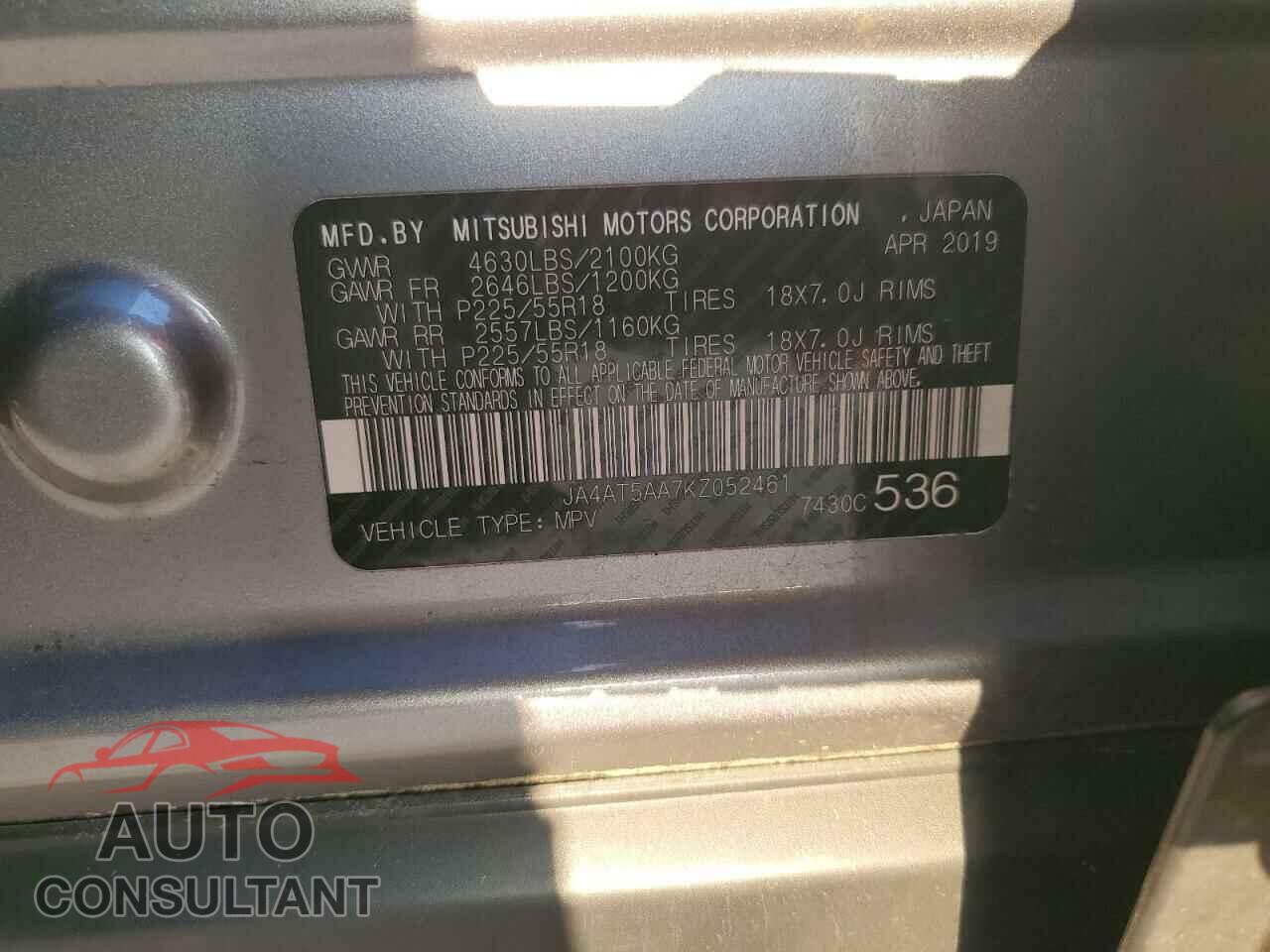 MITSUBISHI ECLIPSE 2019 - JA4AT5AA7KZ052461