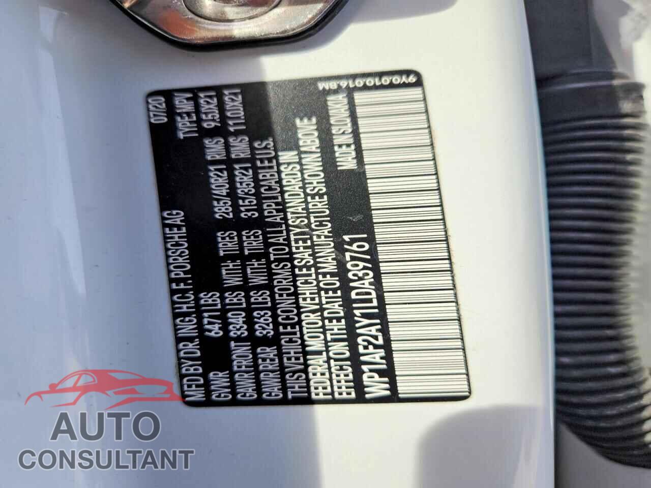 PORSCHE CAYENNE 2020 - WP1AF2AY1LDA39761