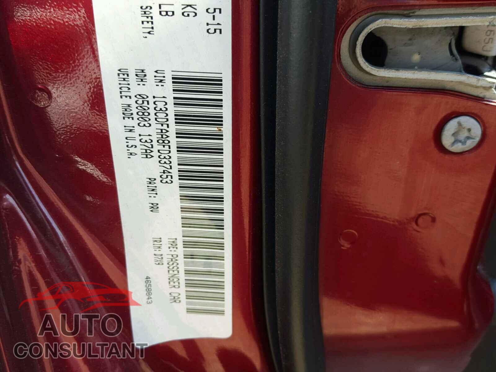 DODGE DART 2015 - 1C3CDFAA8FD337453