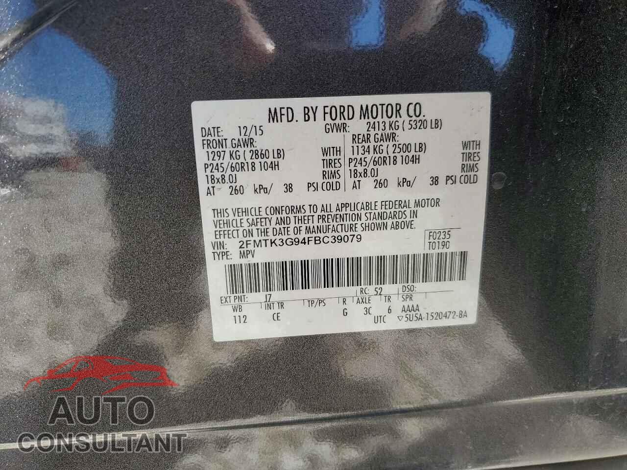 FORD EDGE 2015 - 2FMTK3G94FBC39079