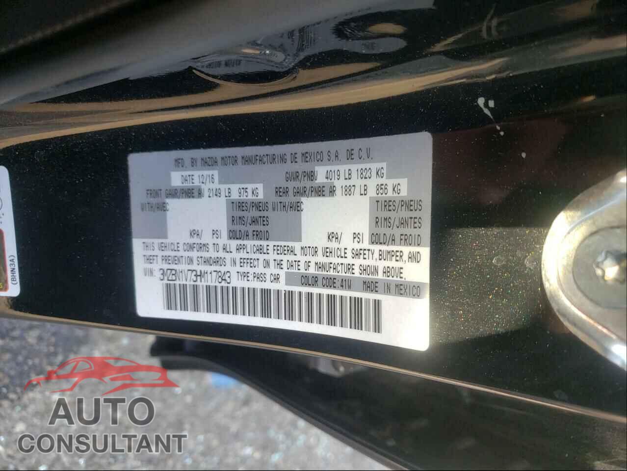 MAZDA 3 2017 - 3MZBN1V73HM117843