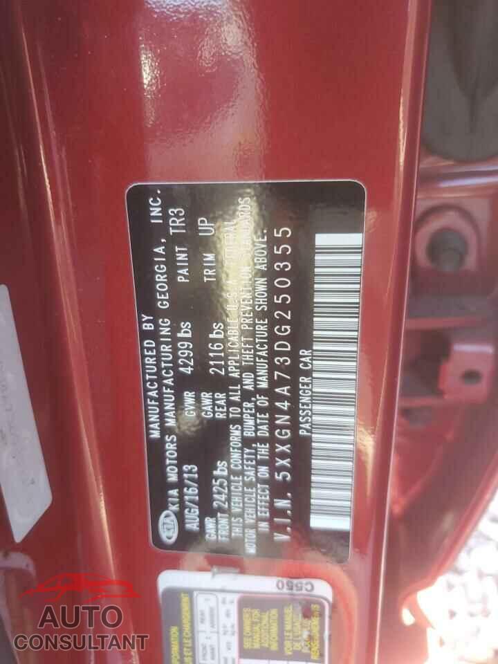 KIA OPTIMA 2013 - 5XXGN4A73DG250355
