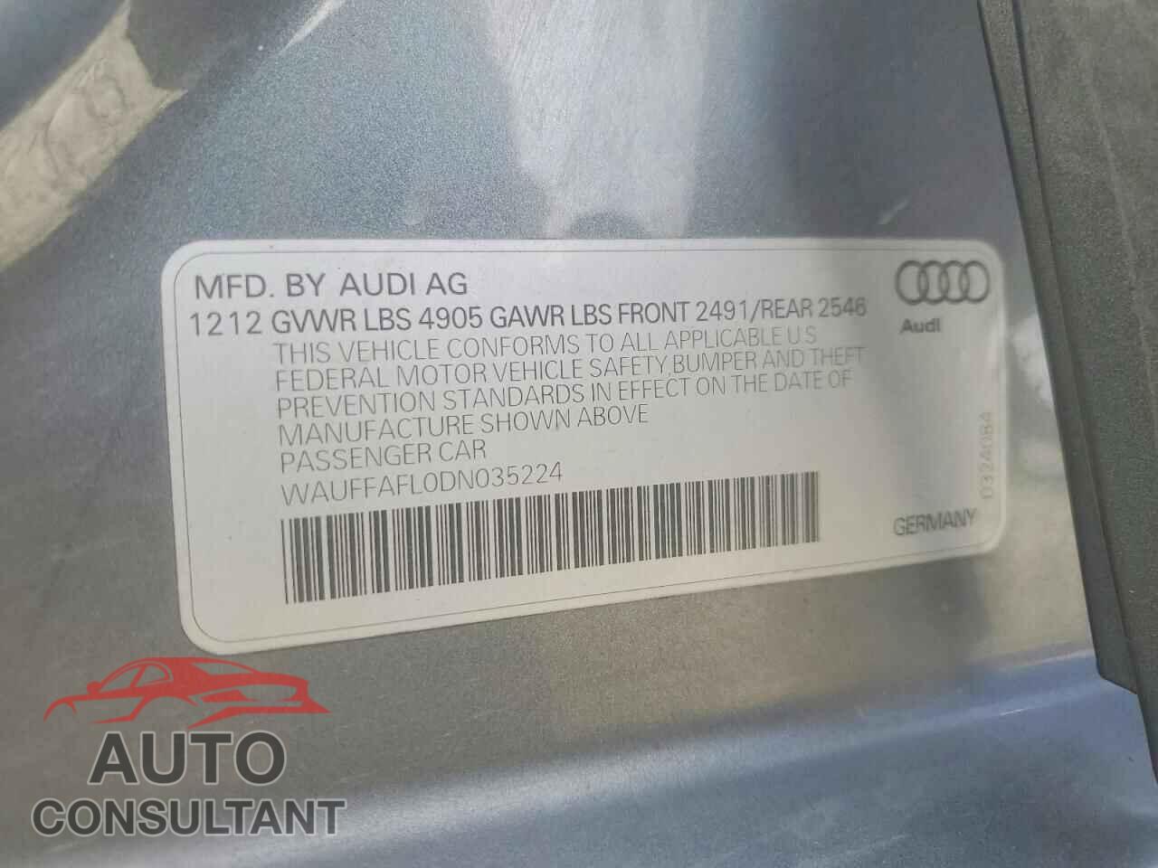 AUDI A4 2013 - WAUFFAFL0DN035224