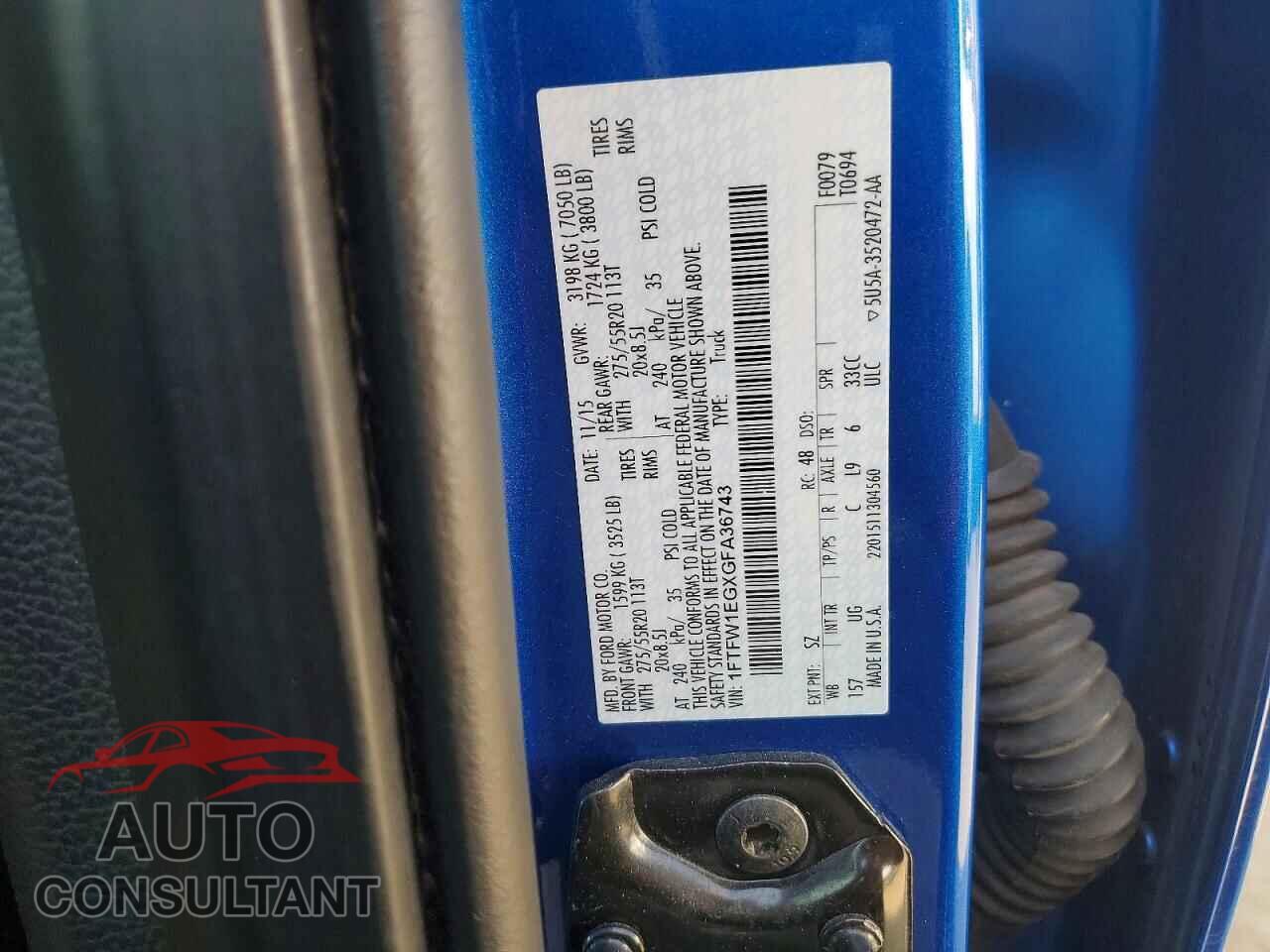 FORD F150 2016 - 1FTFW1EGXGFA36743