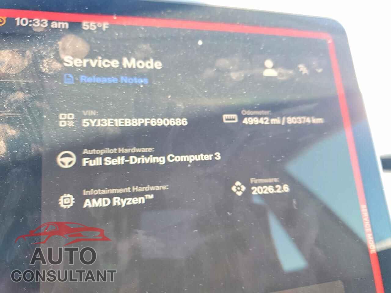 TESLA MODEL 3 2023 - 5YJ3E1EB8PF690686