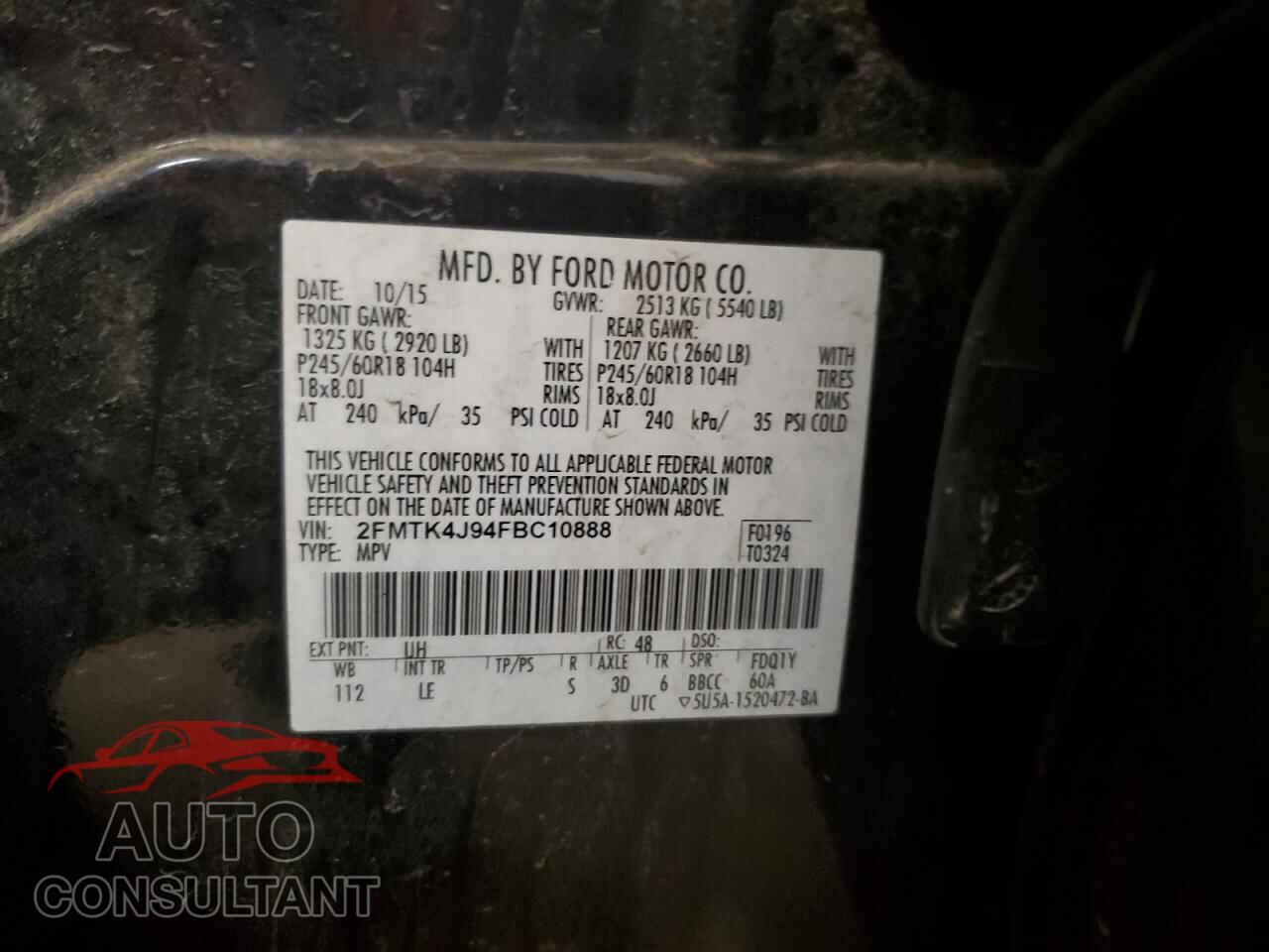 FORD EDGE 2015 - 2FMTK4J94FBC10888