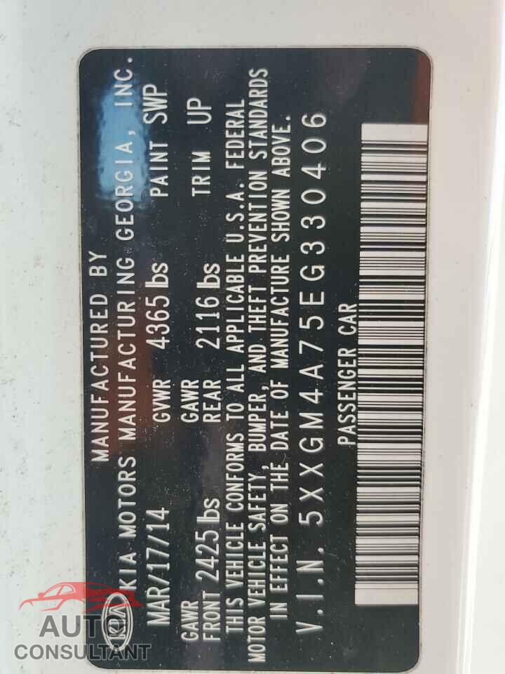 KIA OPTIMA 2014 - 5XXGM4A75EG330406