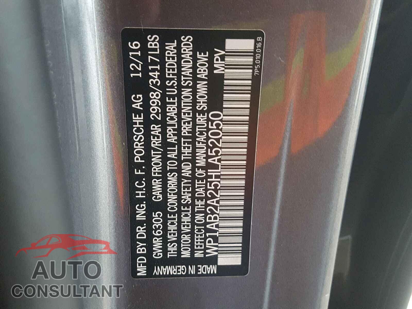 PORSCHE CAYENNE S 2017 - WP1AB2A25HLA52050