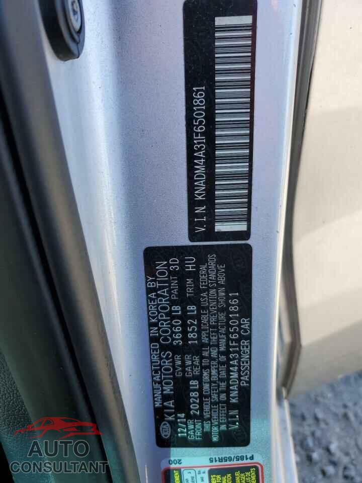 KIA RIO 2015 - KNADM4A31F6501861