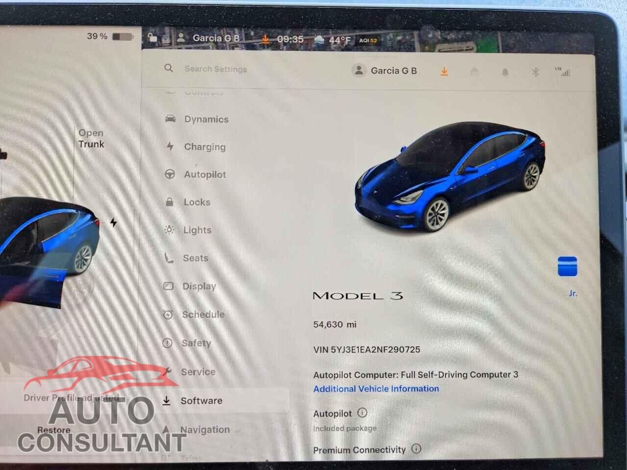 TESLA MODEL 3 2022 - 5YJ3E1EA2NF290725