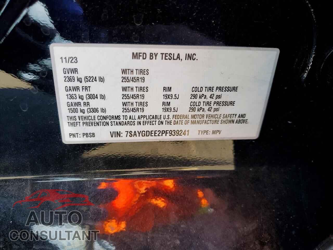 TESLA MODEL Y 2023 - 7SAYGDEE2PF939241
