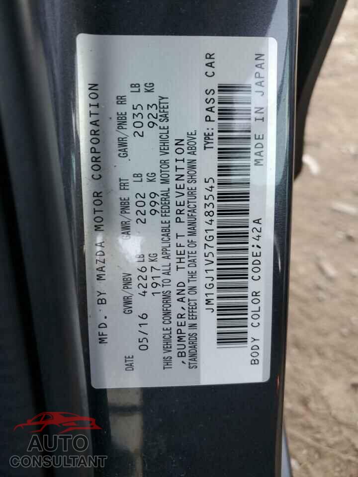 MAZDA 6 2016 - JM1GJ1V57G1483545
