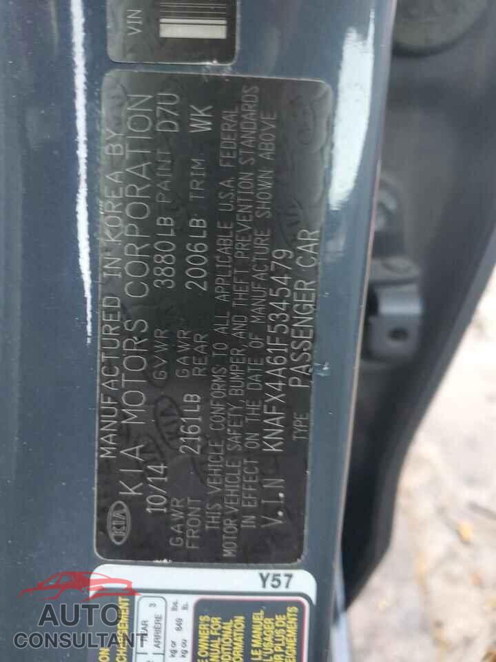 KIA FORTE 2015 - KNAFX4A61F5345479
