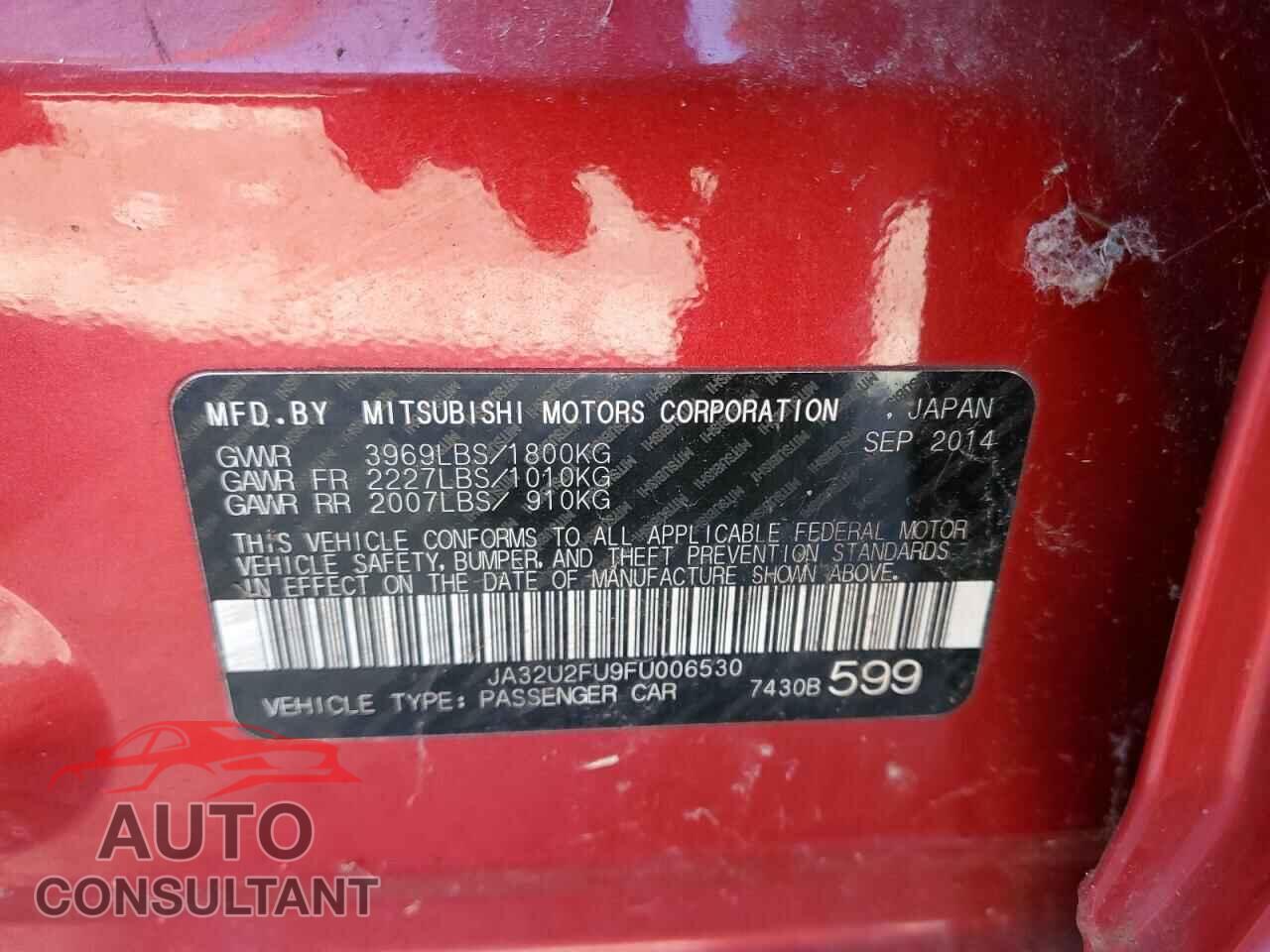 MITSUBISHI LANCER 2015 - JA32U2FU9FU006530