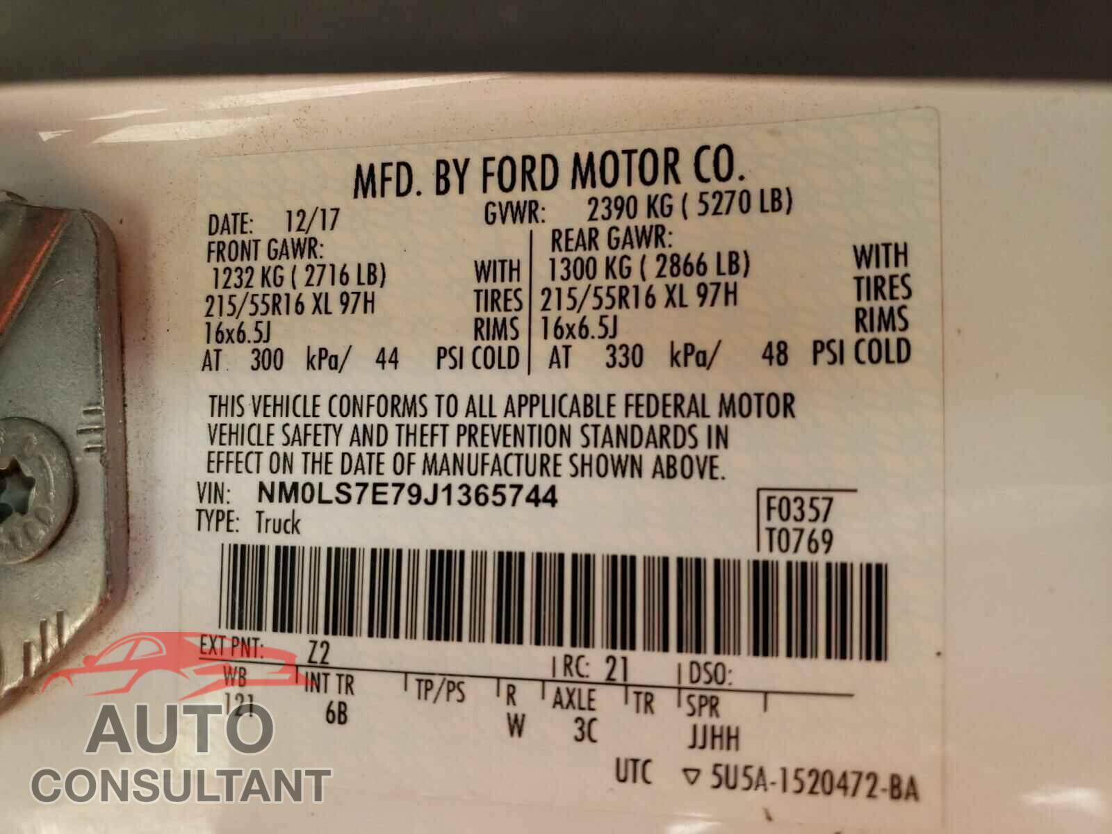 FORD TRANSIT CO 2018 - NM0LS7E79J1365744