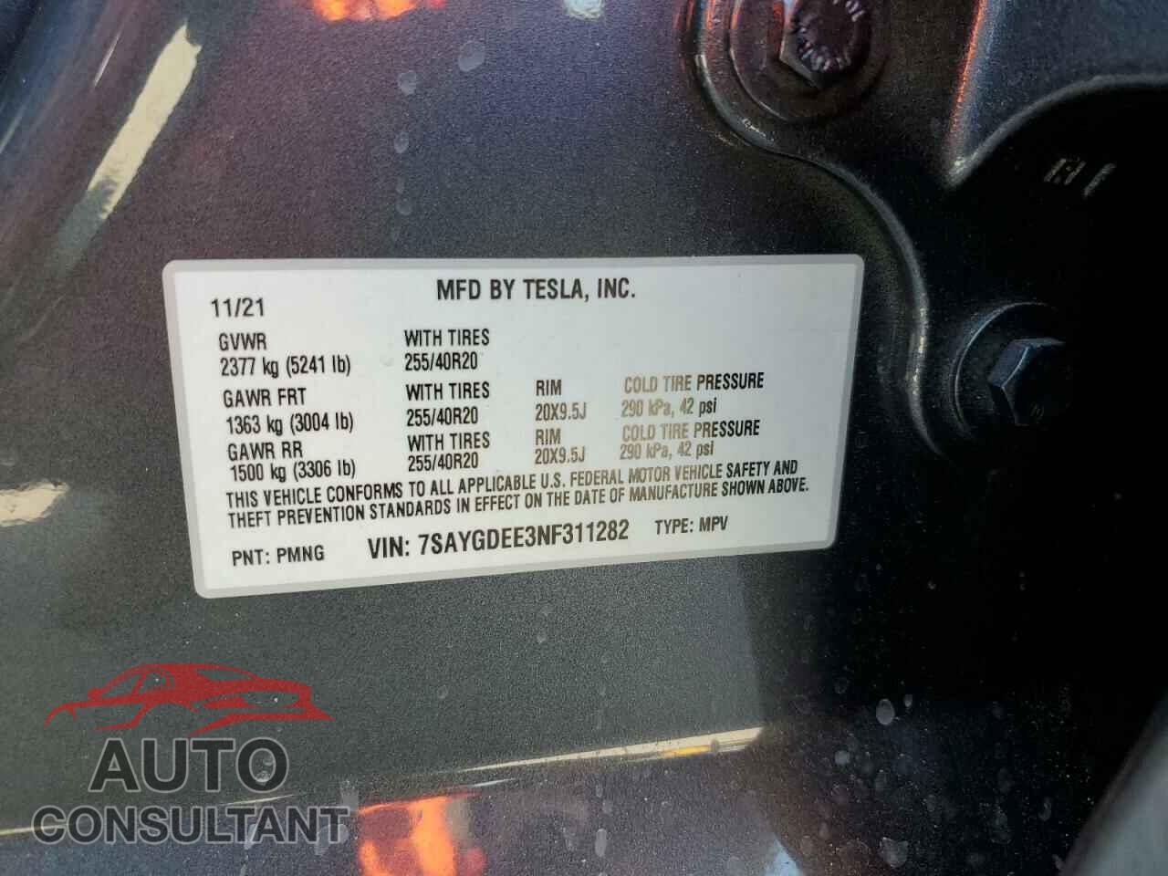 TESLA MODEL Y 2022 - 7SAYGDEE3NF311282