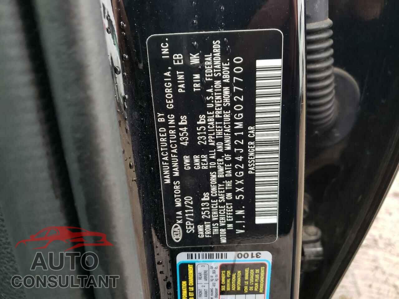 KIA K5 2021 - 5XXG24J21MG027700